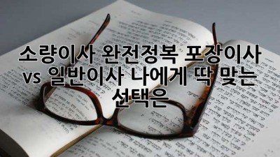 소량이사 완전정복!📦 포장이사 vs 일반이사, 나에게 딱 맞는 선택은? 🤔